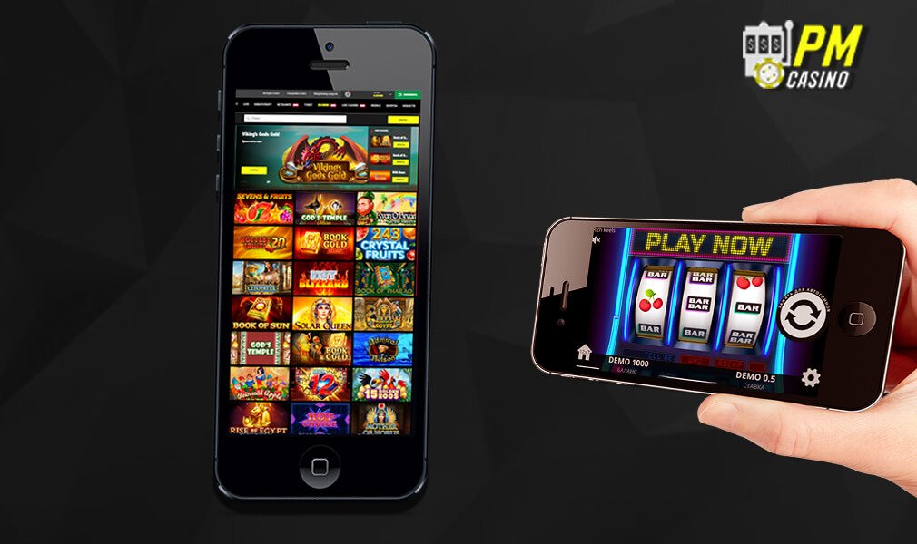 мобильная версия сайта Пари Матч казино на экране телефона